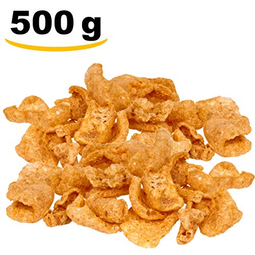Pork Crackling with Salt (500g ) Delicious Scratchings Rinds Zero-Carb Keto Crisps in a Bucket by Hoosier Hill Farm