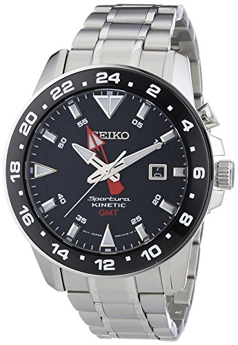 Seiko Sportura Kinetic GMT Herren-Armbanduhr XL Analog Automatik Edelstahl SUN015P1 Seiko Sportura Kinetic GMT Herren-Armbanduhr XL Analog Automatik Edelstahl SUN015P1