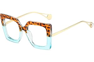 LJCZKA Lunettes de Lecture à Monture Carrée Surdimensionnée Anti Lumière Bleue pour Femmes, Lunette Anti Lumiere Bleue Oeil de Chat