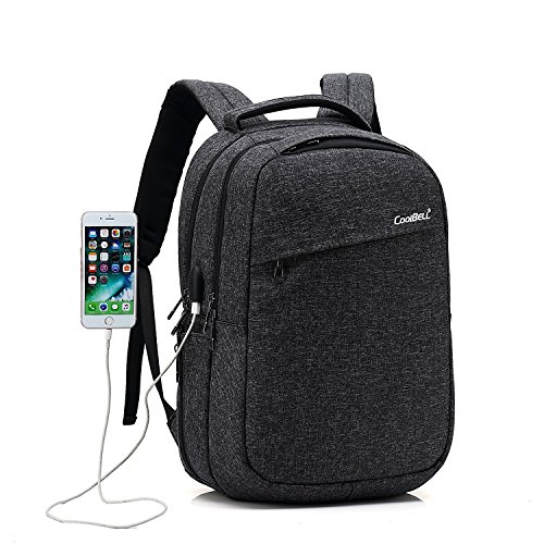Wasserdicht Rucksack mit USB-aansluiting -Evershop Universal 15 6 Zoll Laptoptasche Diebstahlsicherung kratzfester Slim Backpack f  r Business School 