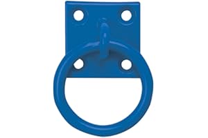 Haven Heritage Equestrian Coloured Tie Ring on 50mm Plate Stable Tie Up Ring Horse Pony (BLUE)