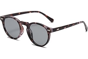 LJCZKA Retro Round Polarized Sunglasses Mens Womens, Vintage Polarised Sunglasses Classic Trendy Shades Unisex UV400 Protection