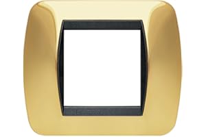 BTicino L4802OR Living Int Plaque 2 places Or véritable