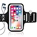 Produktbild Universal SportarmbandSchwarz, ULGAI Laufarmband Schweißfest Wasserdicht Leicht Telefonarmband Handyhüll für iPhone X/8/7, Samsung Galaxy S9/S8/S7, Huawei, LG, HTC usw. mit verstellbarem Gurt / Schlüsselhalter / Kartenhalter / Reflektor Lebenslange Garantie