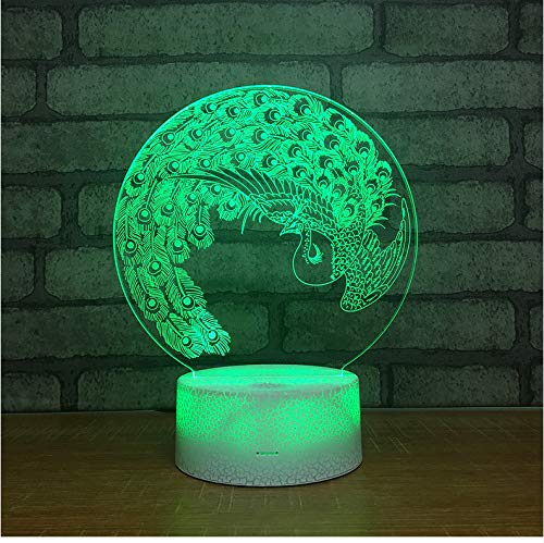 Preisvergleich Produktbild Acrylpersönlichkeit Führte Nachtlicht-Bunte Fernsteuerungslampe Phoenix-Note3 Reizende 7 Farbänderung 3D-Lampe