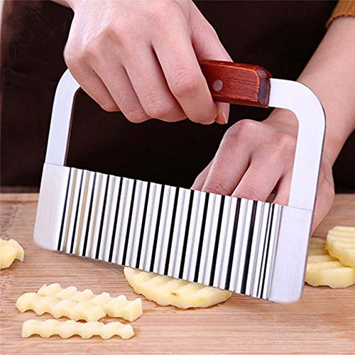 EQLEF® Crinkle Cutter Cutter garnieren Corrugated Ripple Wave-Knife Französisch Fries Knife Pastry Kartoffel-Scherblock-Kuchen-Werkzeuge - 4