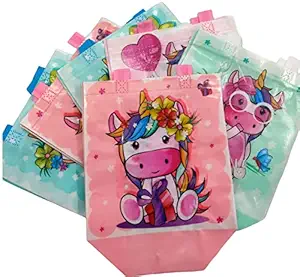 Tera13 Unicorn Return Bags Non Woven Gift Bag Unicorn /Carry Bags with Handles Party Favor Gift Bags for Birthday Return Gifts for Kids - Unicorn Party Favors (6 Bags)