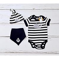 Maritimes Baby Set Wal - fair - Newborn - Body & Mütze Wal & Halstuch Anker maritime Babykleidung