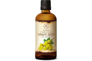 Grapeseed Oil 100ml - Cold Pressed - 100% Pure and Natural - Vitis Vinifera - Italy - Best Benefits for Hair - Face and Skin