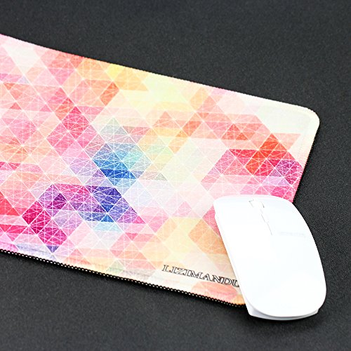 Gaming Mauspad(260 x 210 x 4 mm) ,Lizimandu Silent Designer Mousemat /Standard Size Anti-Rutsch-Gummi-Basis Mauspad(Geometrische Farbe/Geometric Color) - 3