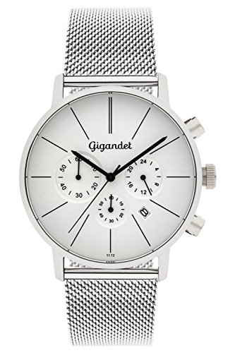 Gigandet Quarz Herren-Armbanduhr Minimalism Chronograph Uhr Datum Analog Edelstahlarmband Silber G32-005 Gigandet Quarz Herren-Armbanduhr Minimalism Chronograph Uhr Datum Analog Edelstahlarmband Silber G32-005