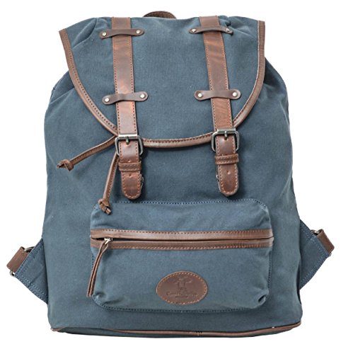 Rucksack Gusti Leder studio  Hagen  Sportrucksack Daypack City Lederrucksack Gro   Retro Canvas Braun Blau 2M64-29-17