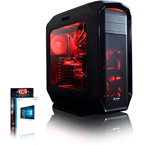 VIBOX Limitless 7 Gaming PC - 4,0GHz Intel i7 8-Core CPU, GTX 1080, leistungsfähig, Wassergekühlter Desktop Gamer Computer mit Spielgutschein, Windows 10, Rot Innenbeleuchtung, lebenslange Garantie* (3,2GHz (4,0GHz Turbo) Superschneller Intel i7 6900K Acht 8-Core Prozessor CPU, Nvidia GeForce GTX 1080 8GB Grafikkarte, 16GB DDR4 3000MHz RAM, 240GB SSD, 3TB Festplatte, Corsair H100i GTX Wasserkühler, Corsair RM1000 Netzteil, Corsair 780T Gehäuse, Rampage V Mainboard)