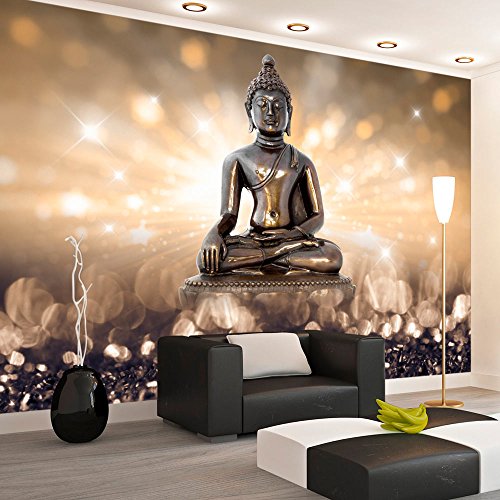 FOTOTAPETE 350x245 cm - VLIES TAPETE PREMIUM - PROFI QUALITÄT - 3 Farben zur Auswahl - Top moderne Wanddeko - Wandbilder XXL - Riesen Wandbild - Top Design Tapete - Neue exklusive Edition mit noch besser Druckauflösung - Deutsches Premium Vlies - Buudha h-C-0011-a-b