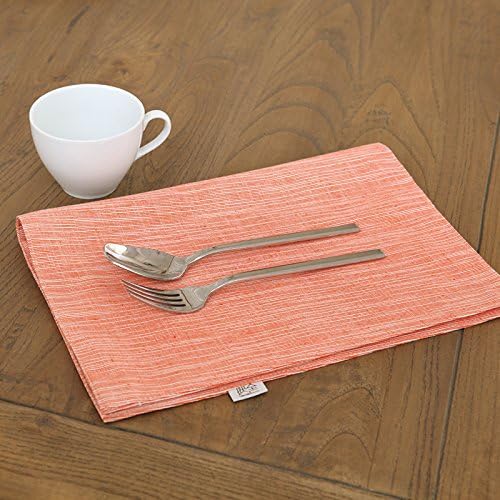 Japanese simplified pure pigment striped texture double layer thickening mat heat insulation mat cloth,Sumo Orange 1