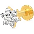Malabar Gold & Diamonds Real Diamond Nose Pin for Women 18 k Gold | Original Diamond & 18kt Gold Nose pin | 18k BIS Hallmark (750) Nose Stud for Women & Girls with Piercing for Birthday & Diwali Gift