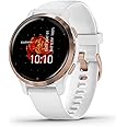 Garmin Venu 2S, AMOLED GPS smaller sized Smartwatch with All-day Advanced Health and Fitness Features, Music Storage, Wellness Smartwatch with up to 10 days battery life, White