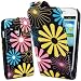 Produktbild GADGET BOXX mehrfarbige Blumen auf schwarzem Kunstleder Magnetverschluss für SAMSUNG GALAXY S3 MINI I8190
