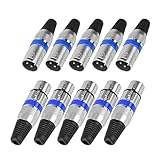 MHtech 10 Stück XLR Stecker Set - 5x Männlich und 5x...