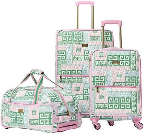 Concept One Luggage Women's Macbeth Prepset 3 Piece Luggage Set Pink, Green