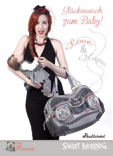 Sweet Morning WI01RA12 Radio Ga Ga Wickeltasche Design Flower von Sweet Morning sehr gut für Zwillinge geeignet, grau - 10