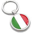 Biomar Labs® 3D Metal Italy National Italian Flag Keyring Key Ring Accessories Men Women Keychain Gift KK 187