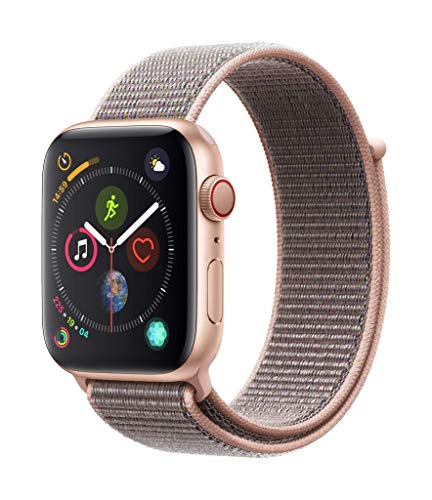 Apple Watch Series 4 (GPS + Cellular)、44mm ゴールドアルミニウムケースとピンクサンドスポーツループ付き