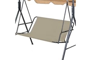 JEWELTH Replacement Swing Seat Cover, 600D Oxford Cloth Waterproof 2/3 Seat Patio Swing Seat Replacement Covers for Outdoor Porch Garden Yard Swings (Beige, 54.33"x19.68"x19.68")