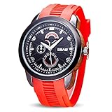 Amstt Herren Uhren Boy 's Digital Sport Uhr Militär Kompass Armbanduhr Wasserdicht Schwarzes Armbanduhren (rot)