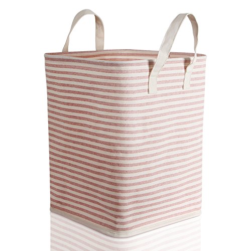 Lifewit Faltbar Wäschekorb Wäschesammler Wäschebox Laundry Taschen Haushalt Organizer Korb Wasserdicht Polyester Rund Groß Rosa/Beige