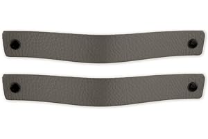 Brute Strength - Tirador de cuero para muebles - Gris - 2 piezas - 20 x 2,5 cm - Asa de armario, Asa de puerta - Asas de cuero, para cocina, baño, armarios, vestidor, madera