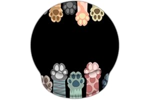 CHUQING Tapis de souris ergonomique avec repose-poignet en gel et repose-poignet, 25 x 23 cm, motif patte de chat, noir