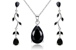 Crystalline Azuria Gioielleria Parures Lacrime per Donne Nozze Sposa Gioielleria Parure Con Collana e Orecchino Zirconia Damigella D'onore Gioielleria