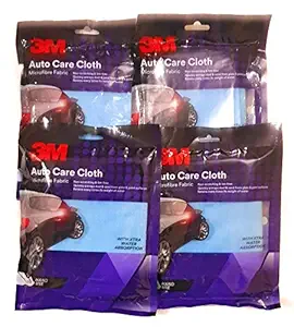 3M - Blue Colour Auto Care Cloth Microfiber Cloth (Set of 4 Pcs)