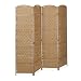 Produktbild Relaxdays Paravent BYÖBU hoch H x B x T: 179 x 180 x 2 cm faltbarer Sichtschutz aus 4 Elementen auch als Raumteiler mit Bambus Streben Spanische Wand und blickdichter Raumtrenner aus Holz, natur