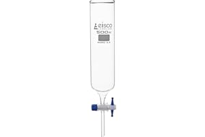 Dropping Funnel, 500ml, Cylindrical - Open top with PTFE Key Stopcock - Borosilicate Glass - Eisco Labs