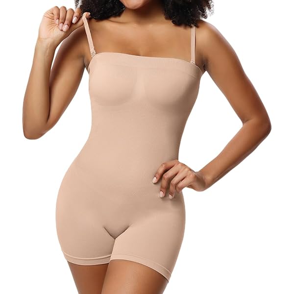 Body Gainant Pour Femme Sans Bretelles - Minceur Fessier Et Ventre, 3 Niveaux De Compression, Ajustable