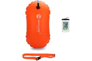 Jansite Swim Buoy with Waterproof Phone Case, Open Water Inflatable Swim Bubble Float for Swimmers, Triathletes, Snorkelers, and Safe Swim