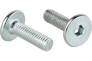 EMOEBELBESCHLAEGE woplus 10 Stück Flachkopfschrauben Möbelschrauben Möbelverbinder Stahl Verzinkt M6 x 20mm Flachkopf Antrieb:Innensechskant SW4 (10 Stück M6 x 20mm)