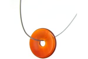 MINERAL IMPORT Donut Pequeño de Cornalina para Colgante Minerales y Cristales, Belleza energética, Meditacion, Amuletos Espirituales