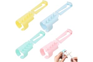 IKOPFLN 4 Stück Verstellbare Häkelringe, strickring finger, strickfingerhut, crochet ring, für Strick- und Häkelarbeiten