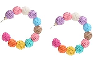 FFWTPY Boho Boucles d'oreilles pour Femme Bohème Boucle d'oreille Vintage Bohème Creoles Rétro Coloré Ethniques Boucles d'oreilles Mode Bijoux pour Femmes et Filles