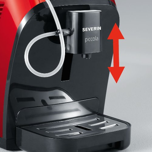 Severin KV 8062 Kaffeevollautomat „Piccola premium“ (Inklusive Thermo-Milchbehälter, Cappuccinatore) rot metallic / schwarz - 3