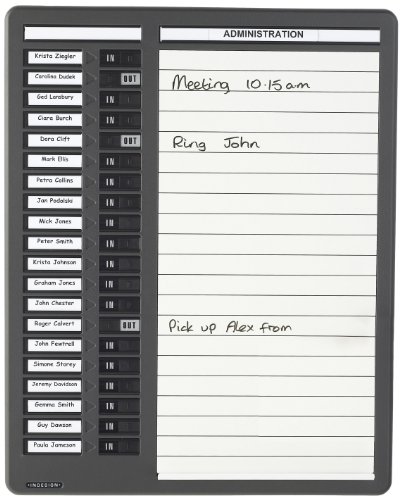 Indesign Wpitdw20 In/Out Drywipe Board 20 Names - Grey