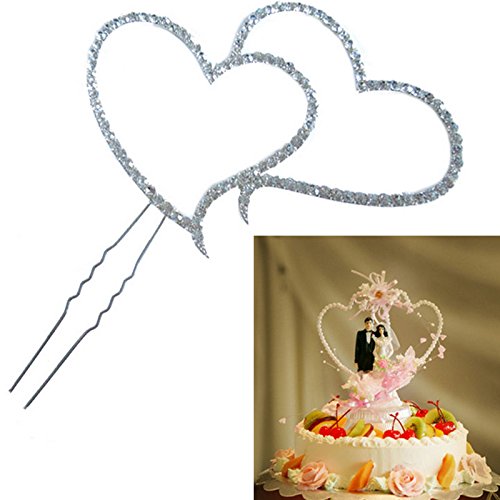 Phizhi®Hochzeit Geburtstag Party Tortenaufsatz Tortenfigur Herz Cake Topper Torten Deko - 3