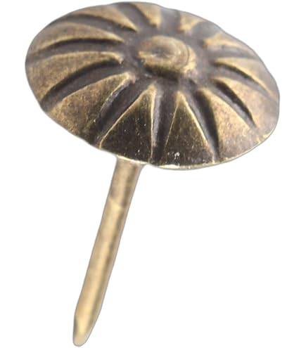 Hilitchi 200-Piece Upholstery Nails Tacks – 9/16" (14mm) Antique Bronze, Round Large-Headed Push Pins For Furniture & Crafts