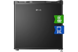 CHIQ Mini Gefrierschrank 31L, Mini Tiefkühltruhe bis zu -24°C, 4 Sterne Gefrierfunktion, 49,6 x 47,4 x 44,7 cm (HxBxT), Schwarz