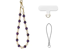 AOKSUNOVA Handykette Kurz Perlen Universal Handyanhänger Handyband Handschlaufe Handy Handyschmuck