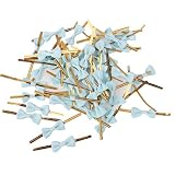 Color: dorado y celeste. 50pcs Lazos Decorativos Alambre Metálico para Bolsas de Dulces Galleta Color Azul