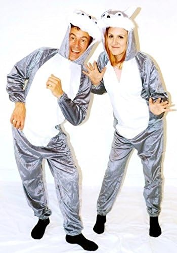 Wolf Husky Animal Onesie Adult UNISEX Pyjamas Romper All-in-One Fancy Dress Costume (Unisex: XS)